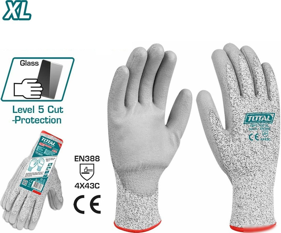 Текстильные перчатки Total TSP1702-XL