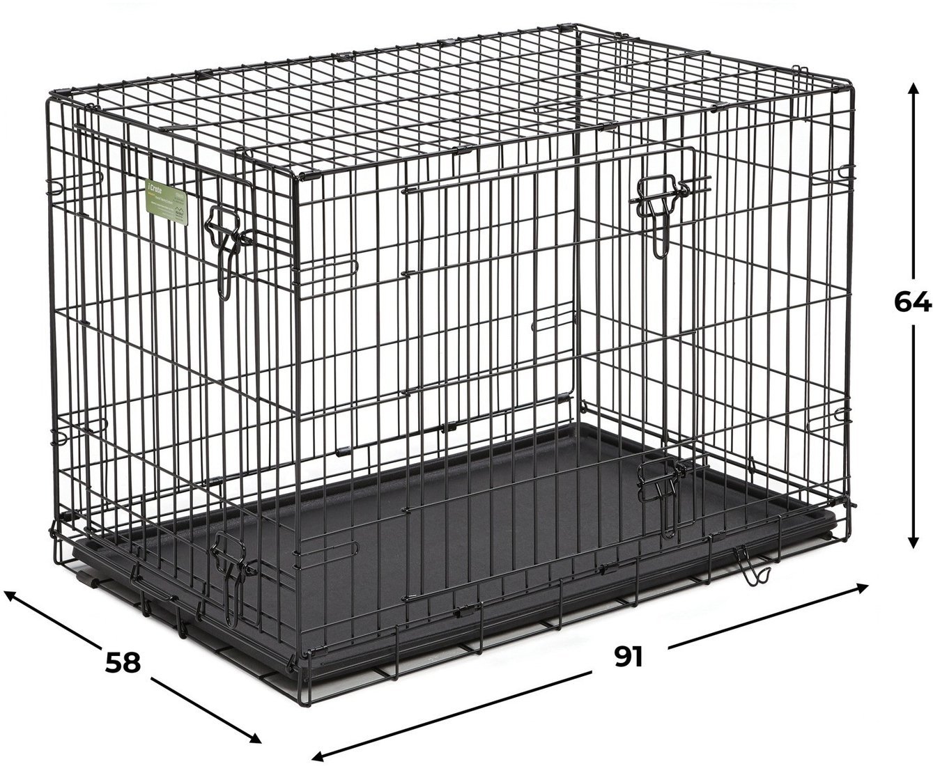 Клетка Midwest iCrate для собак 2 двери 1536DD (91x58x64см, черный)
