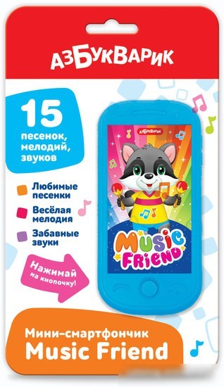Развивающая игрушка Азбукварик Music Friend Мини-смартфончик 3039