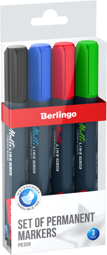 Маркер перманентный Berlingo MultiLine PE320 ВМс_17409 (4 цвета)