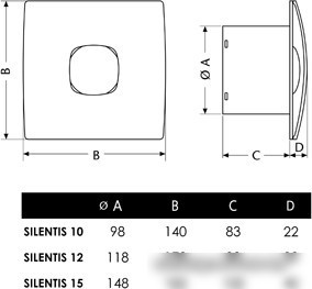 Осевой вентилятор CATA Silentis 10 Blanco XP