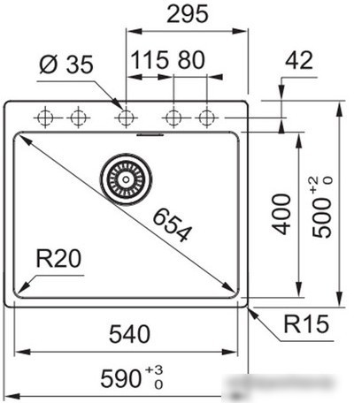 Кухонная мойка Franke MRG 610-54 FTL 114.0696.194 (черный матовый)