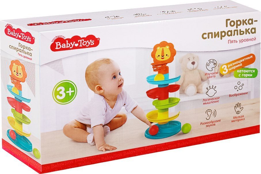 Развивающая игра Baby Toys Горка-спиралька. Пять уровней 70009