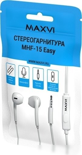 Наушники Maxvi MHF-15 Easy (белый)