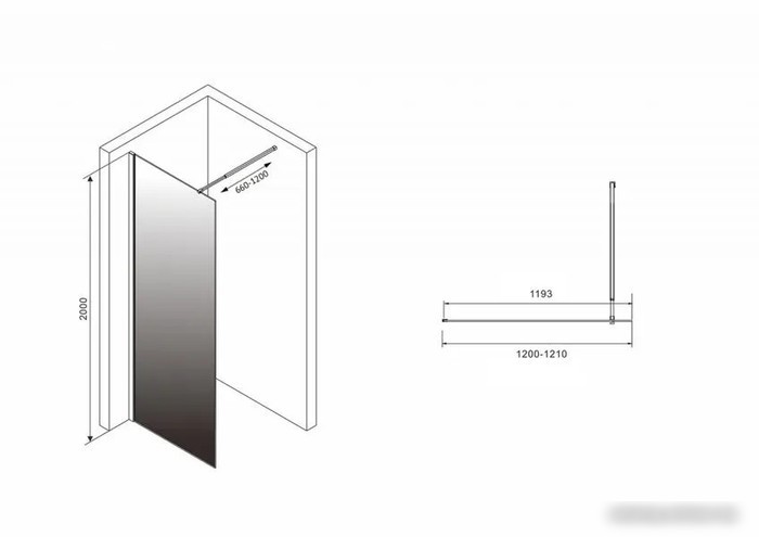 Душевая стенка Abber Immer Offen AG69121BD