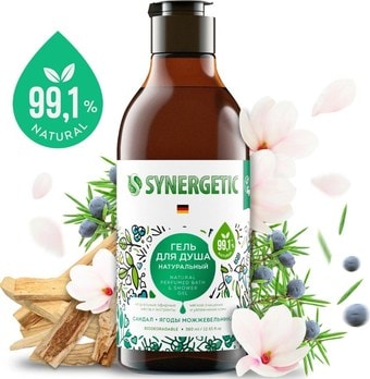 Synergetic Натуральный гель для душа Сандал и ягоды можжевельника 380 мл
