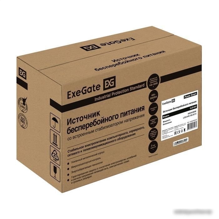 Источник бесперебойного питания ExeGate Power Smart ULB-650.LCD.AVR.1SH.2C13 EX292769RUS