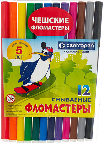 Фломастеры Centropen Пингвины 7790 1286 (12 цв)