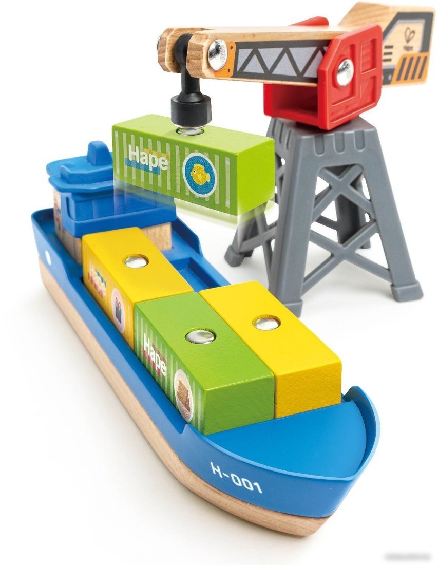 Набор Hape Грузовой корабль и подъемный кран. У моря E3792-HP