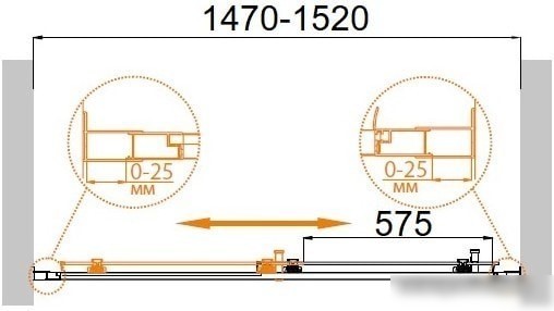 Душевая дверь Cezares Molveno-BF-1-150-P-Cr