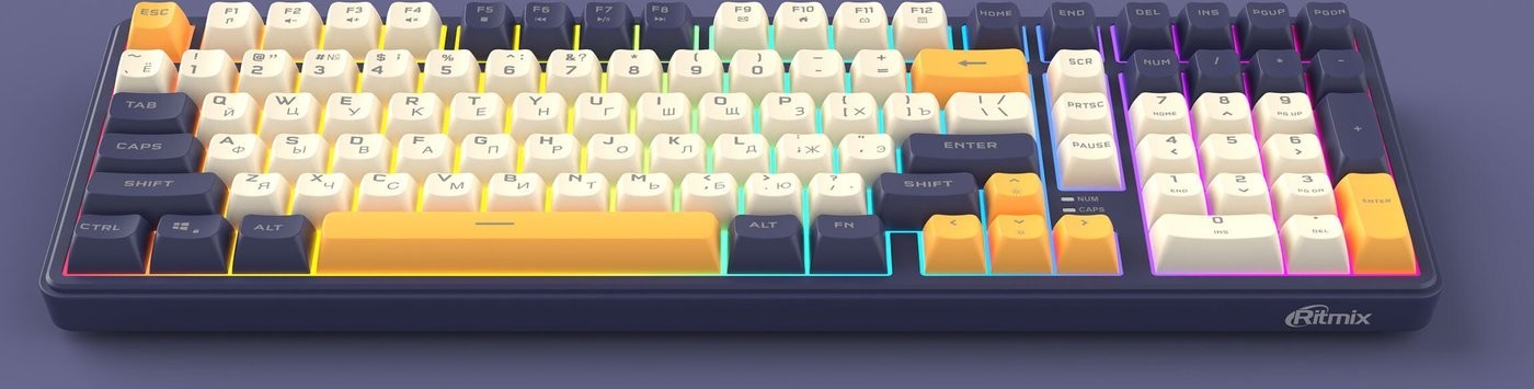 Клавиатура Ritmix RKB-602BL (синий/бежевый)