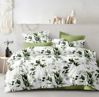 Постельное белье Luxsonia Веточки оливы Евро Ви26-1426/220