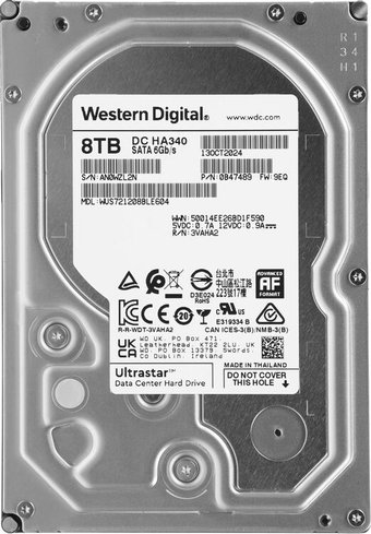 Жесткий диск WD Ultrastar DC HA340 8TB WUS721208BLE6L4