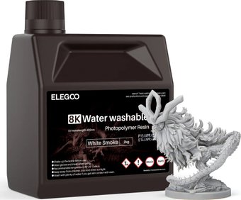 Фотополимер Elegoo Water Washable 8K 2кг (белый дым)