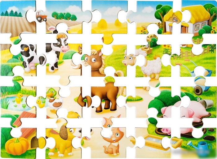 Мозаика/пазл Baby Toys First Puzzle. Кто живет в Деревне 04189