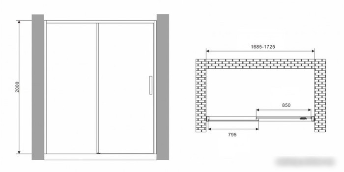 Душевая дверь Abber Komfort AG93170B