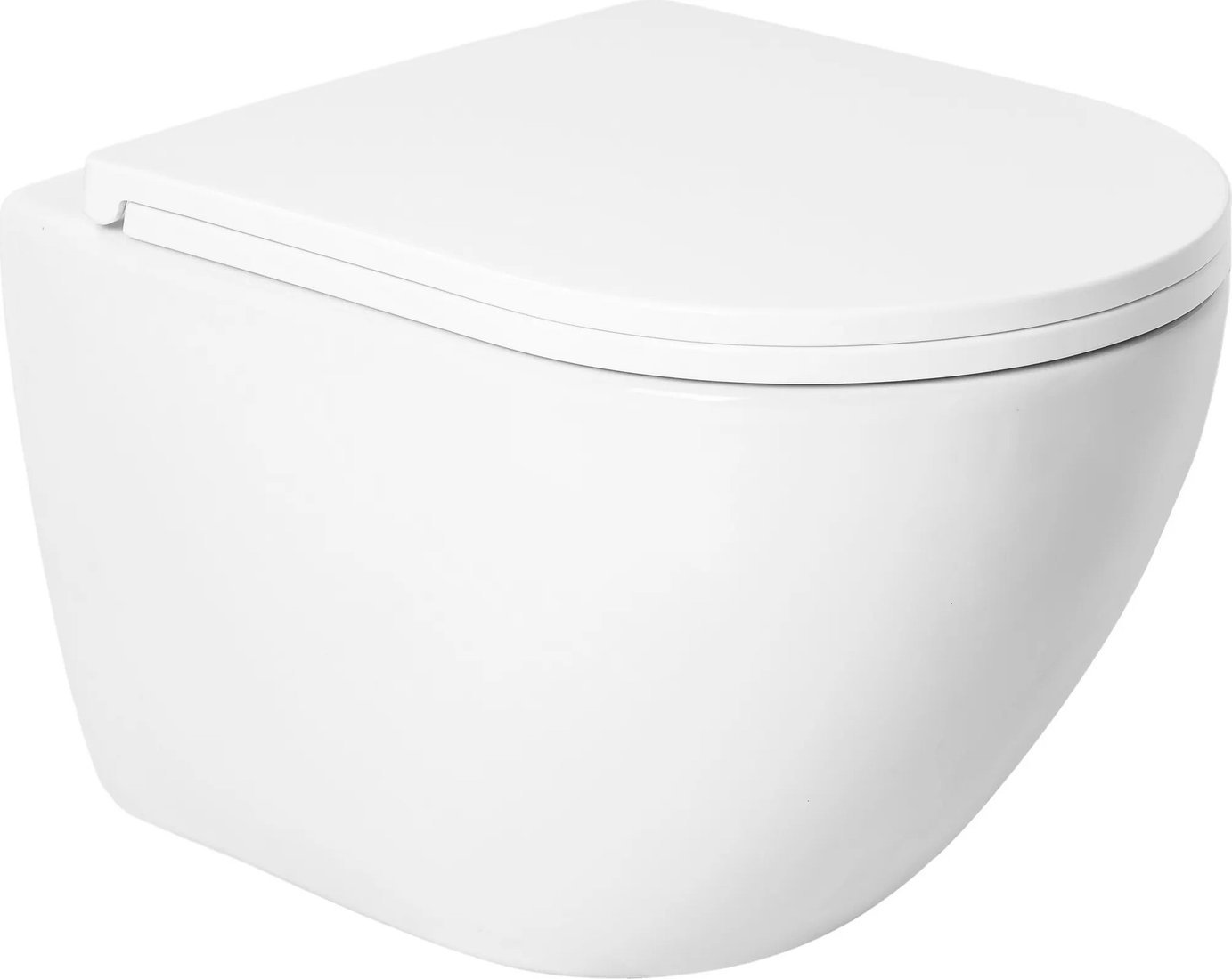 Унитаз подвесной Saniteco KW-9003W Single (безободковый) + Triton Pro EVO815N (с кнопкой черный, матовый)