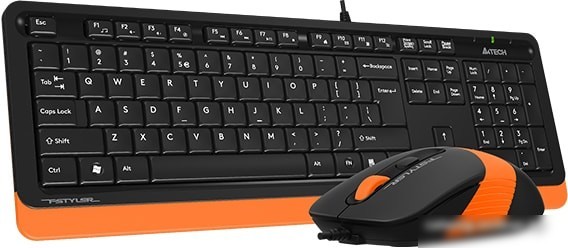 Клавиатура + мышь A4Tech Fstyler F1010 (черный/оранжевый)