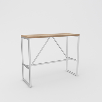 Барный стол Hype Mebel Дельта 120x55 (белый/дуб галифакс натуральный)