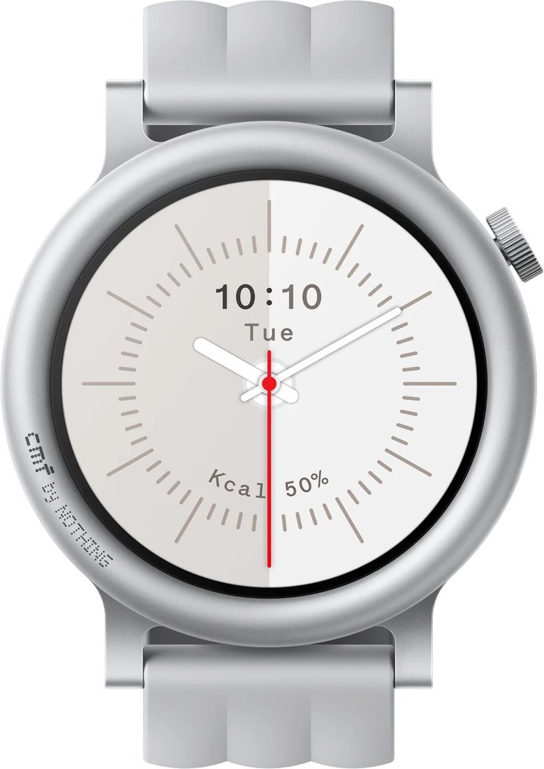 Умные часы CMF Watch 3 Pro (светло-серый, серый силиконовый ремешок)