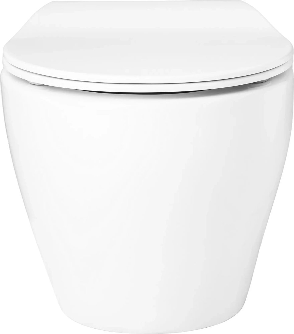 Унитаз подвесной Saniteco KW-99046 + 501 + K01-SB (с кнопкой, черный)