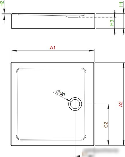 Душевой поддон Radaway Doros C Compact 90x90 [SDRC9090-05]