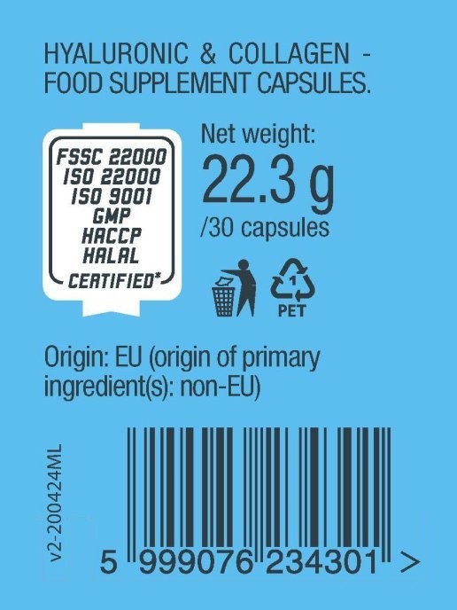 БАД BioTech USA Гиалуроновая кислота I00000492 (30 капсул)