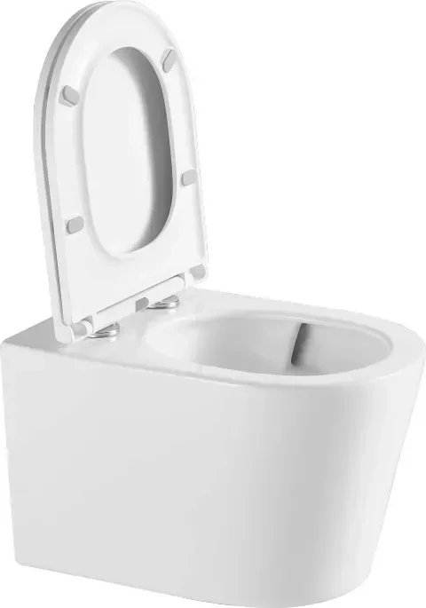 Унитаз подвесной Saniteco Tornado KW-9005WT + 501 + K01-SB (с кнопкой, черный)