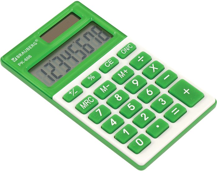 Калькулятор BRAUBERG PK-608-GN 250520 (зеленый)
