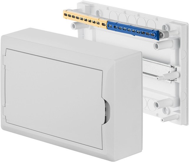 Бокс пластиковый Elektro-Plast Eco Box 1x12M, N/PE 2x 6x16+3x10mm2, белая пласт. дверь, белый RAL9003, 198x298x96mm, IP40
