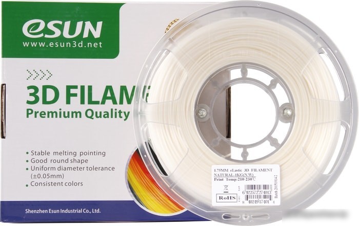 Пластик eSUN eLastic 1.75 мм 1000 г (натуральный)
