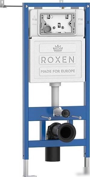 Унитаз подвесной Roxen Vine Tornado в комплекте с инсталляцией StounFix Dual Fresh 6 в 1 979006 (кнопка: брашированное золото)