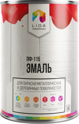 Эмаль LIDA ПФ-115 1 л (серый-1)