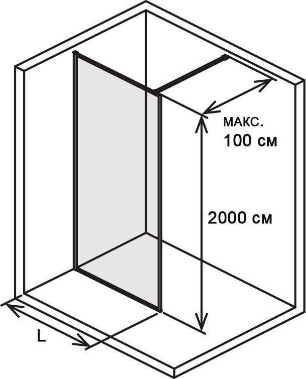 Душевая стенка Aquatek 90x200 AQ WIW 09020GM