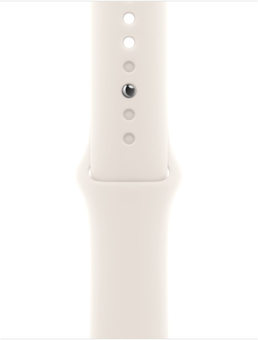 Умные часы Apple Watch Series 11 42 мм (алюминиевый корпус, серебристый/звездный свет, спортивный силиконовый ремешок M/L)