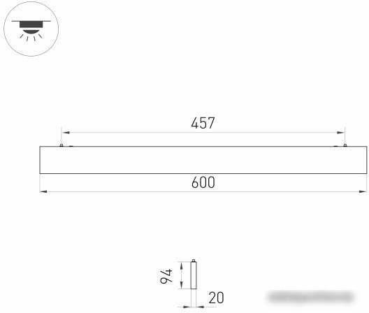 Светодиодная панель Arlight ALT-LINEAIR-FLAT-UPDOWN-DIM-S2094-600-25W Day4000 031470