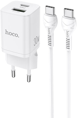 Сетевое зарядное Hoco N13 Bright Type-C (белый)