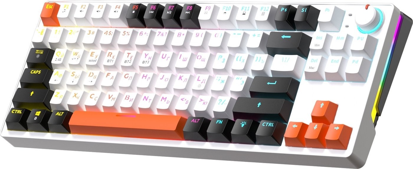 Клавиатура JEGG ZA87 Pro White Black Orange (TNT Yellow)