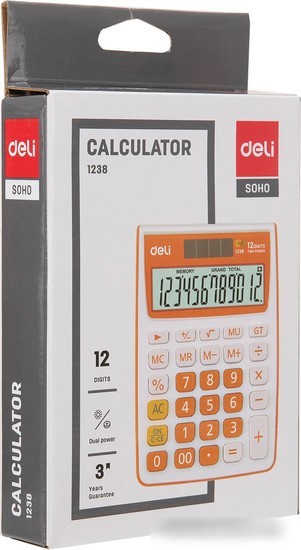 Бухгалтерский калькулятор Deli E1238/OR