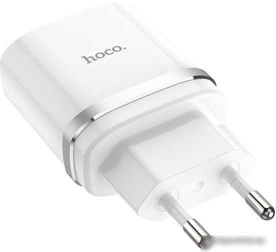 Сетевое зарядное Hoco C12Q Smart (белый)