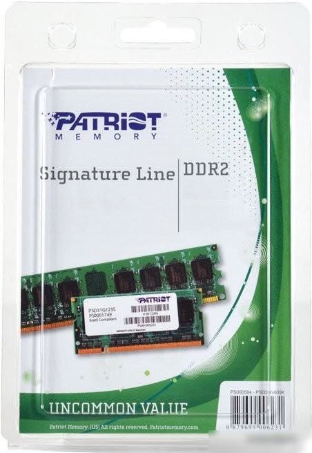Оперативная память Patriot Signature 2GB DDR2 PC2-6400 (PSD22G80026)