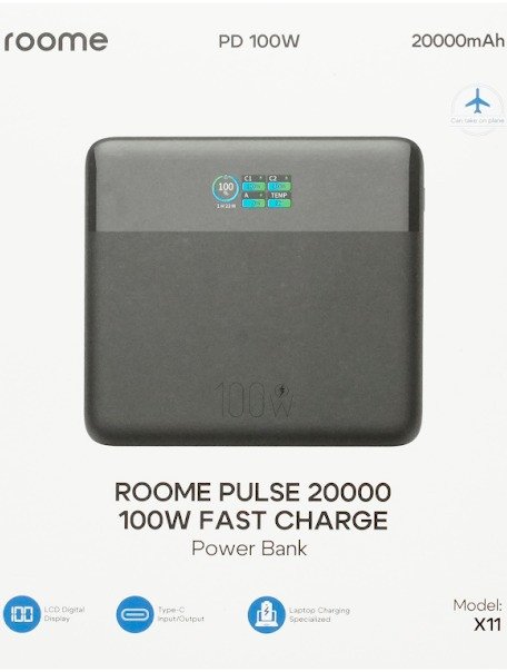Внешний аккумулятор Roome Pulse X11 20000mAh (черный)
