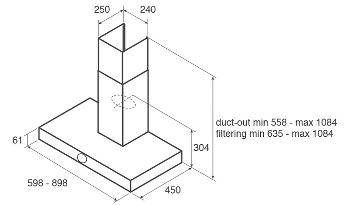 Кухонная вытяжка Jetair Touch BL/A/60 PRF0099977A