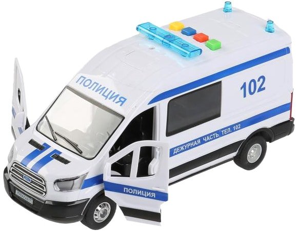 Игрушечный транспорт Технопарк Ford Transit Полиция TRANSITVAN-22PLPOL-WH