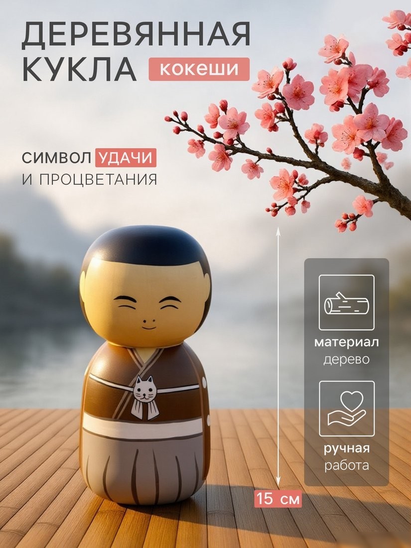 Статуэтка Sima-Land Японская кукла кокеши Макото 10465071