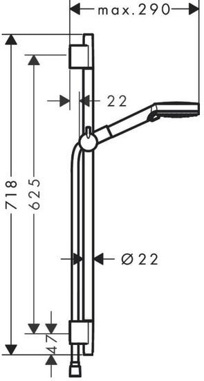 Душевой гарнитур Hansgrohe Vernis Blend 26422670 (черный матовый)