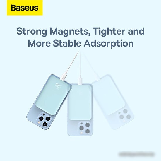 Внешний аккумулятор Baseus Magnetic Wireless PPCX020002 6000mAh (белый)