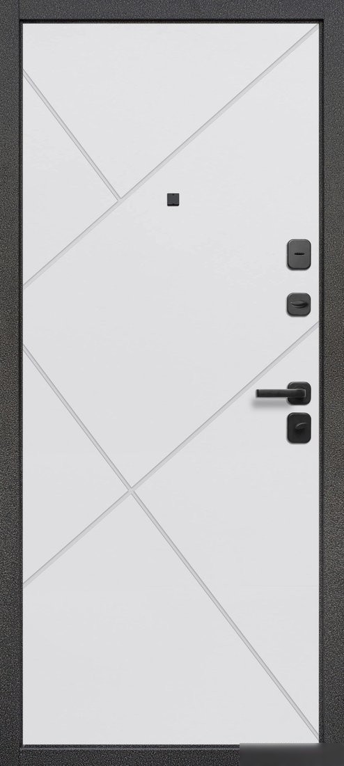 Металлическая дверь Guard 96x205x7 правая (серебристый/белый матовый)