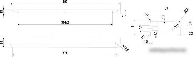Ручка мебельная Boyard Monte RT110BL.1/000/900