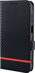 Чехол для телефона Case Book для Redmi 13C 4G/Poco C65/Poco M6 5G с магнитной застежкой (черный карбон)